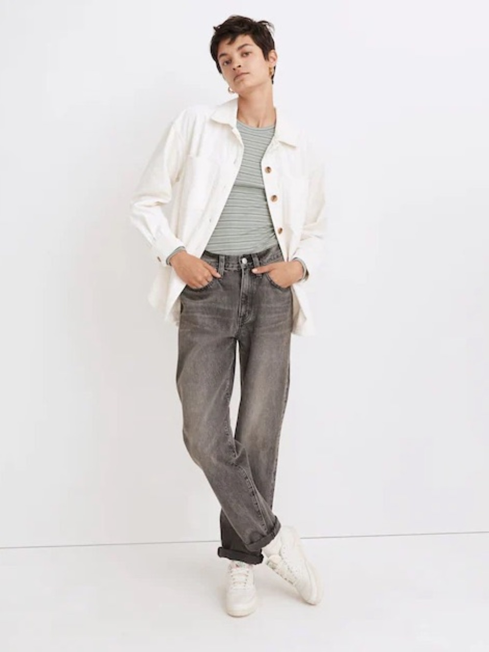Madewell The Slouchy Boyjean in Glennbay Wash Gray Womens‎ Size 30